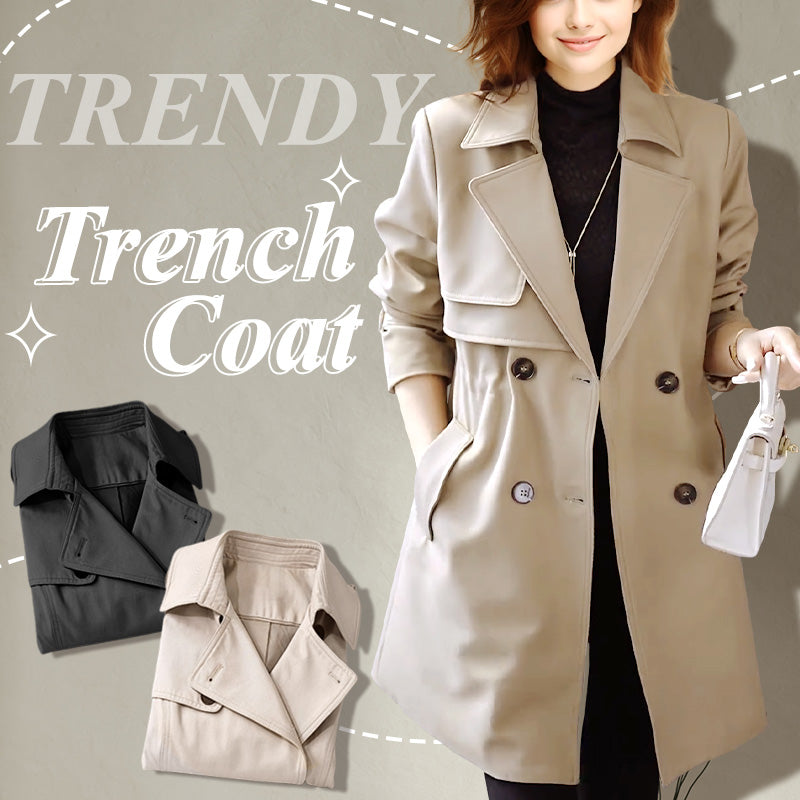 Elegant Trench Coat with Pockets – Sophia