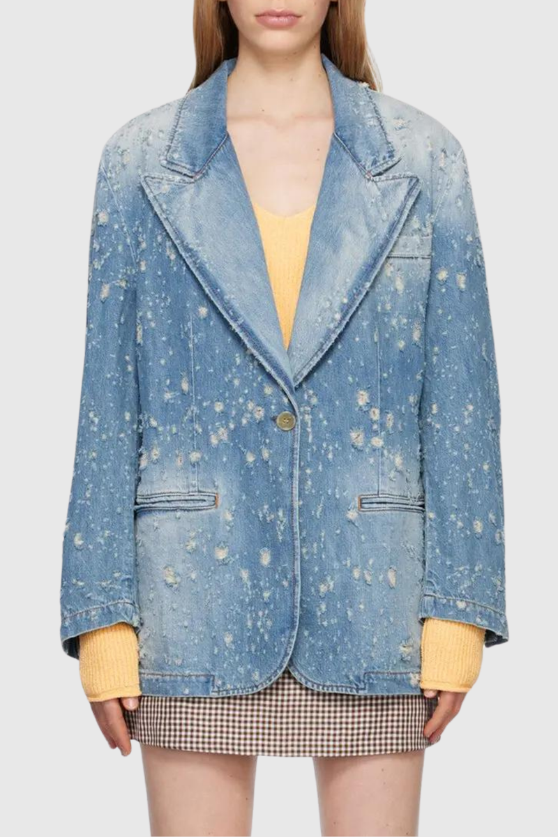 Stylish Torn Denim Jacket for Women - Chloe