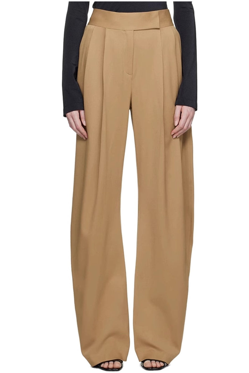 Brown Asymmetric Pants - Sophia