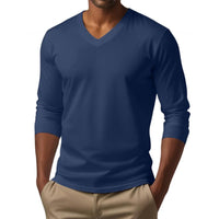 V-Neck Slim Fit Long Sleeve T-Shirt - Ethan