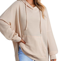 Women's Casual Hooded Sweatshirt, Soft Waffle Knit – Jessica